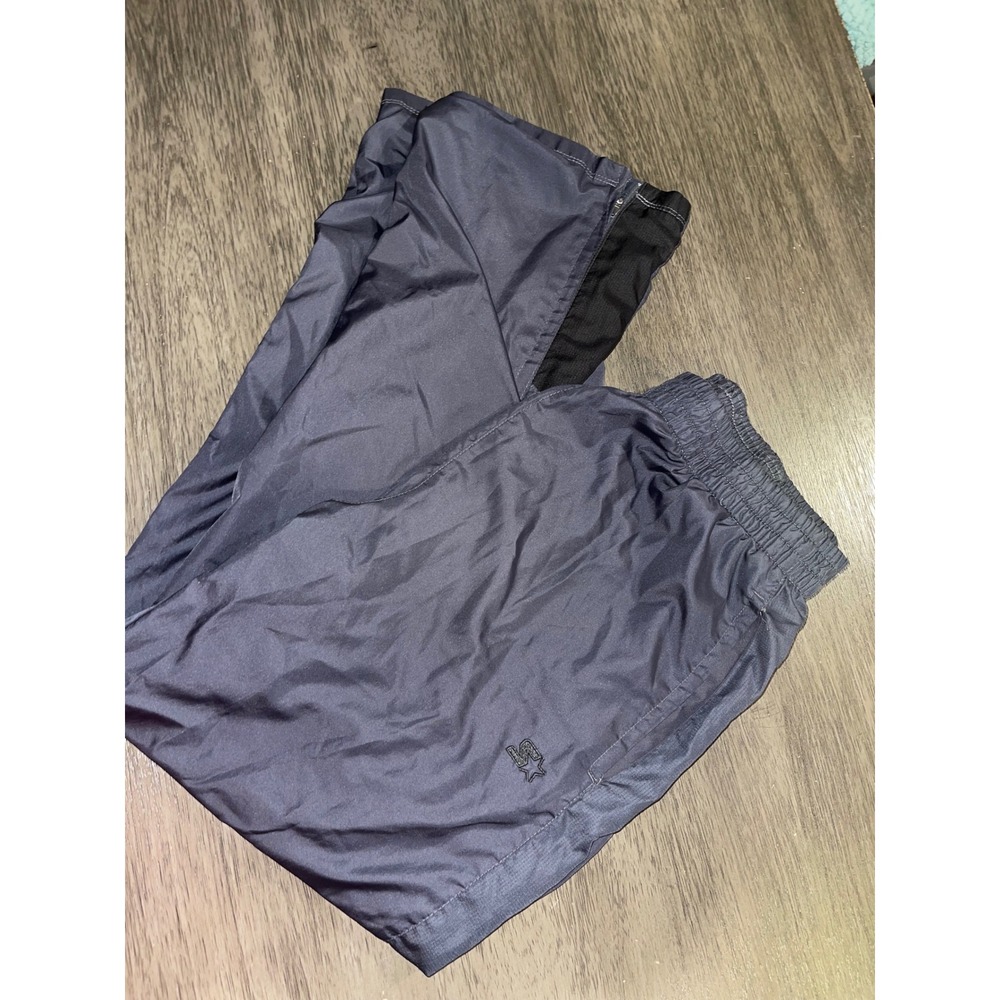 Starter Mens Size M Charcoal Gray Track Pants Windbreaker Mesh Lined Zipper Leg
